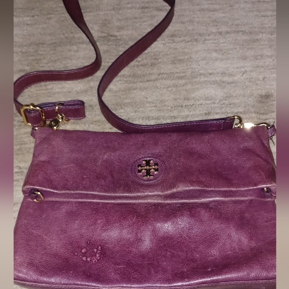 Vintage burgundy Tory Burch convertible purse